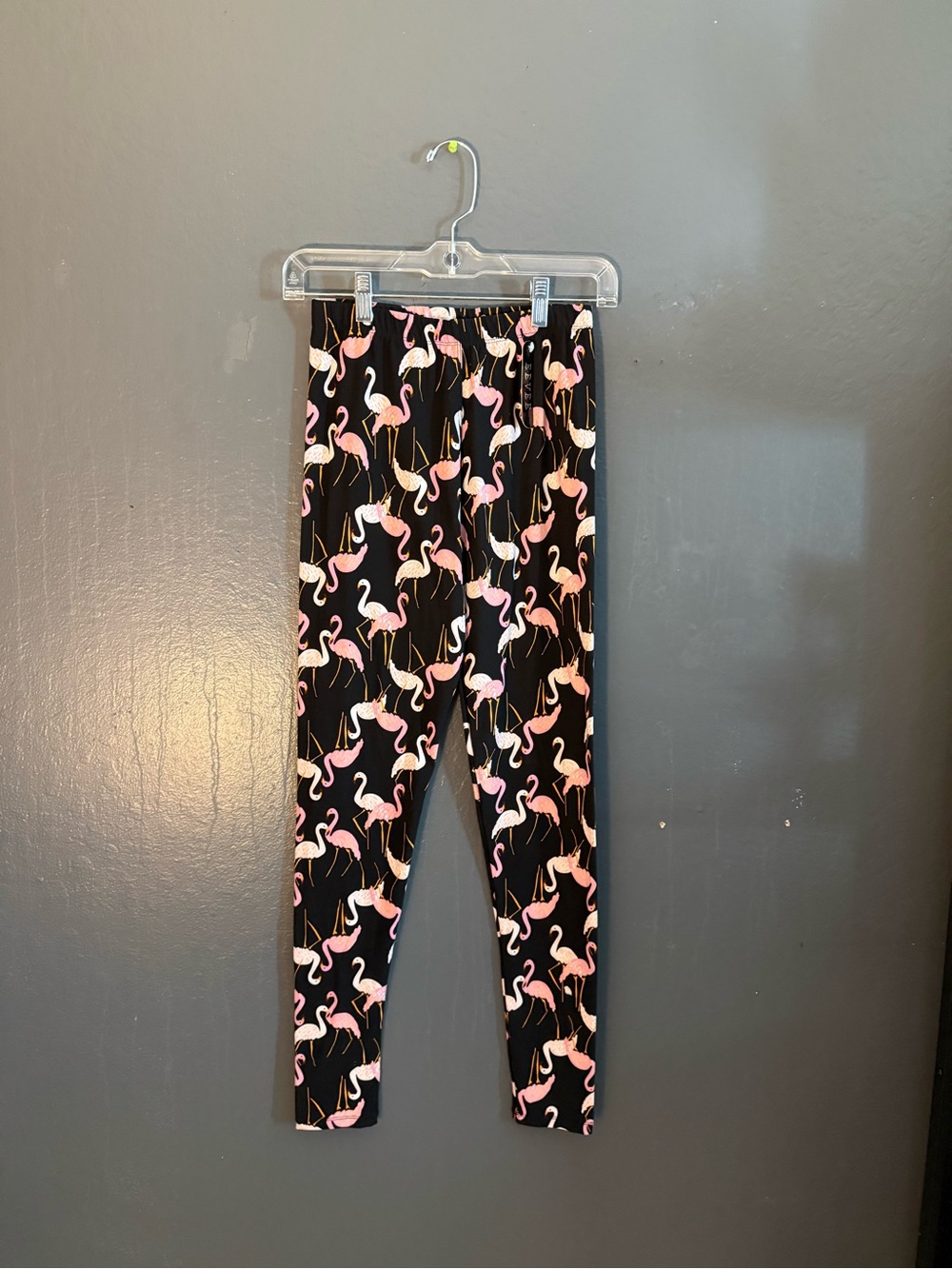Women’sBlack Leggings with Pink Flamingo Print - Brand Eevee